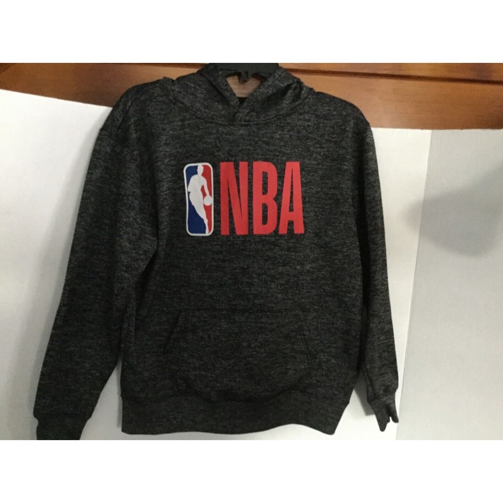 NBA Kids Hoodie Black White Marle XL Pockets Pullover Red Lettering